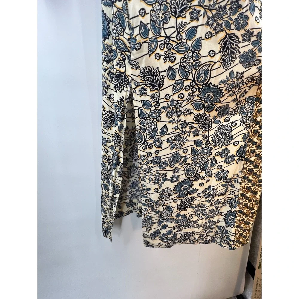 Jessica Simpson Floral Kimono Cardigan Womens 1X Blue Yellow Frozen Dew Boho